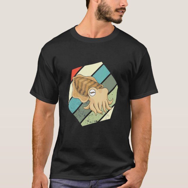 Camiseta Ocean Animals Cuttlefish Hexagon Cuttlefish  Vinta (Frente)