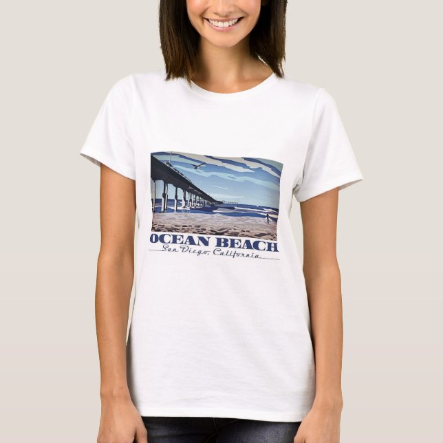 Camiseta Ocean Beach, San Diego, Califórnia (Frente)