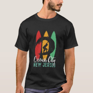 Camiseta Ocean City Beach New Jersey Retro Surfing