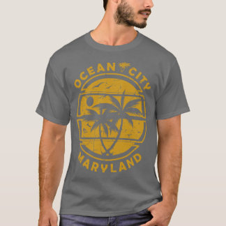 Camiseta Ocean City Maryland Praia Palm Trees TShirt