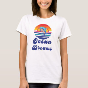 Camiseta Ocean Dreams Dolphin Sunset Retro