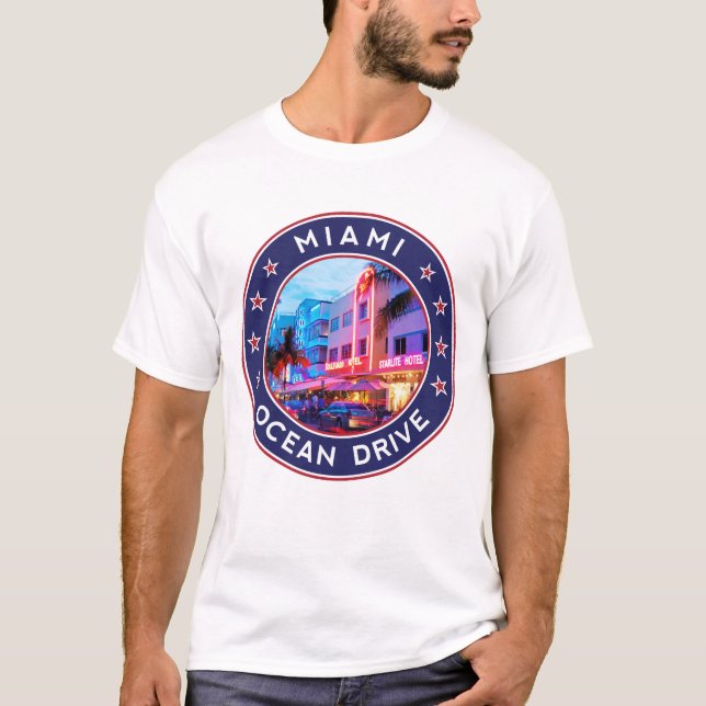 Camiseta Ocean Drive, Miami, Florida (Frente)