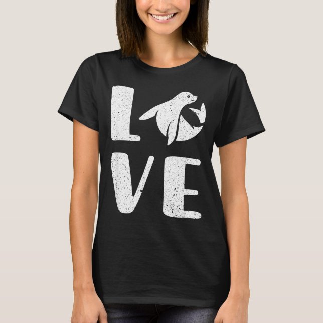 Camiseta Ocean Puppy Seal Lover Valentines Day Gift Sea Lio (Frente)
