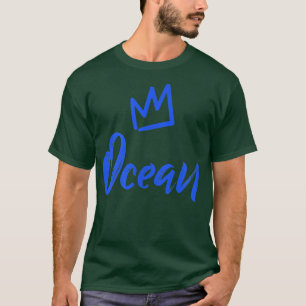 Camiseta Ocean the King  Blue Crown & Name for Men Called O