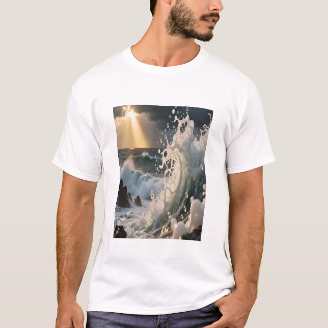 Camiseta Ocean Waves & Sea Foam Graphic T-Shirt for Men (Frente)