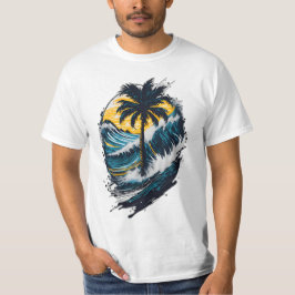 Camiseta oceano 1 das ondas de palma