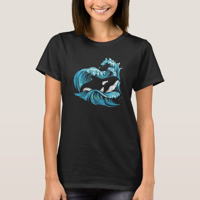 Camiseta Oceano Animal Killer Baleia Ondas Orca (Frente)