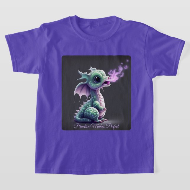 Camiseta Oceano Aquático-Mer Dragão Soprando Crianças Fumos (Postura )