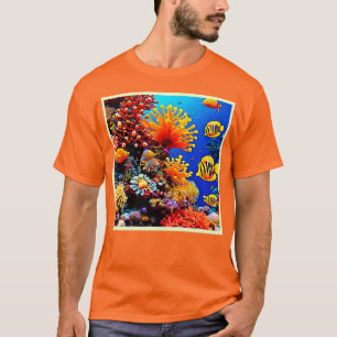 Camiseta Oceano Colorido com Vida Submarina