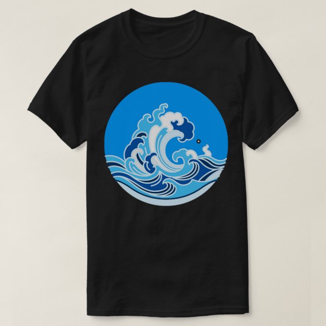 Camiseta Oceano de Ondas de Navegação (Frente do Design)