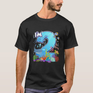 Camiseta Oceano de peixes de baleia marinha eu sou 2 menino