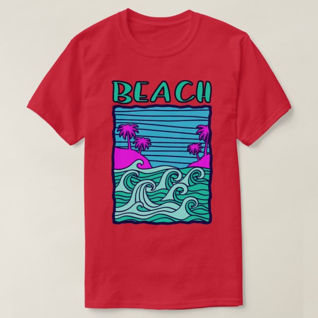 Camiseta Oceano de praia (Frente do Design)