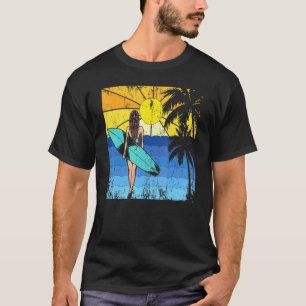 Camiseta Oceano de Surfe de Placa Solar com Surf de Praia T