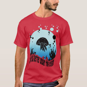 Camiseta Oceano Marine Life Biology Scuba Merging Snorkelin