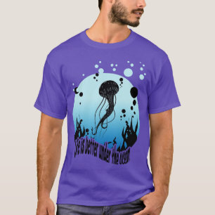Camiseta Oceano Marine Life Biology Scuba Merging Snorkelin
