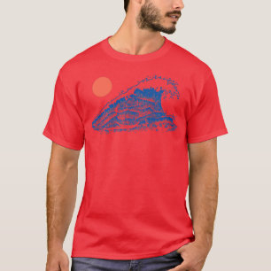Camiseta Oceano Onda sob uma Rua japonesa tradicional com s
