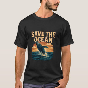 Camiseta Oceano Salvar Baleia Proteção Ambiental Natureza M