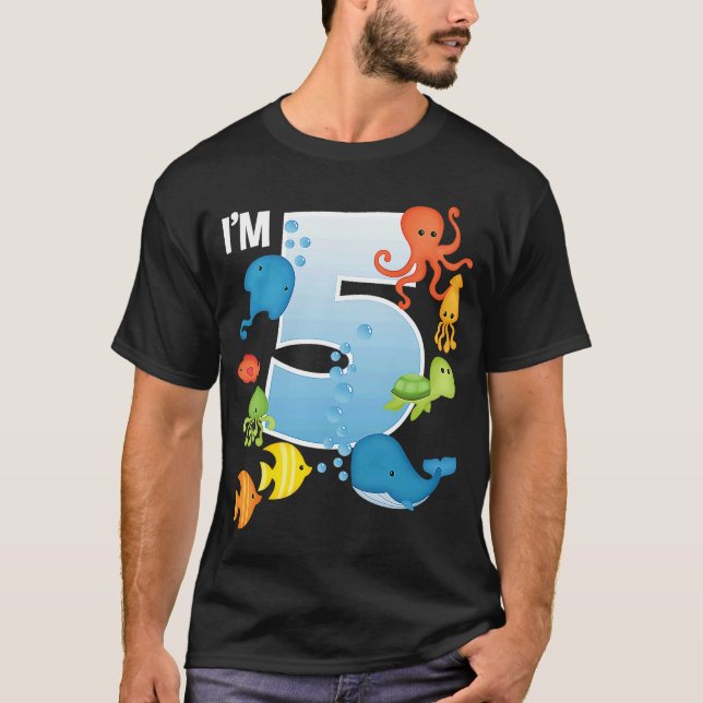 Camiseta Oceano Ver Submarino Com 5 Anos De Idade Sob O Mar (Frente)