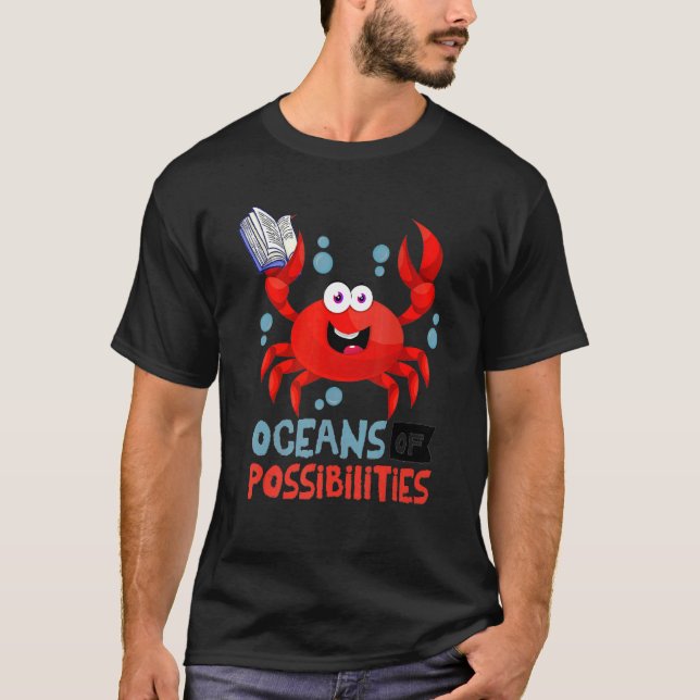 Camiseta Oceanos De Possibilidades De Caranguejo De Verão D (Frente)