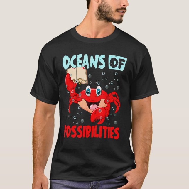 Camiseta Oceanos De Possibilidades De Caranguejo De Verão D (Frente)