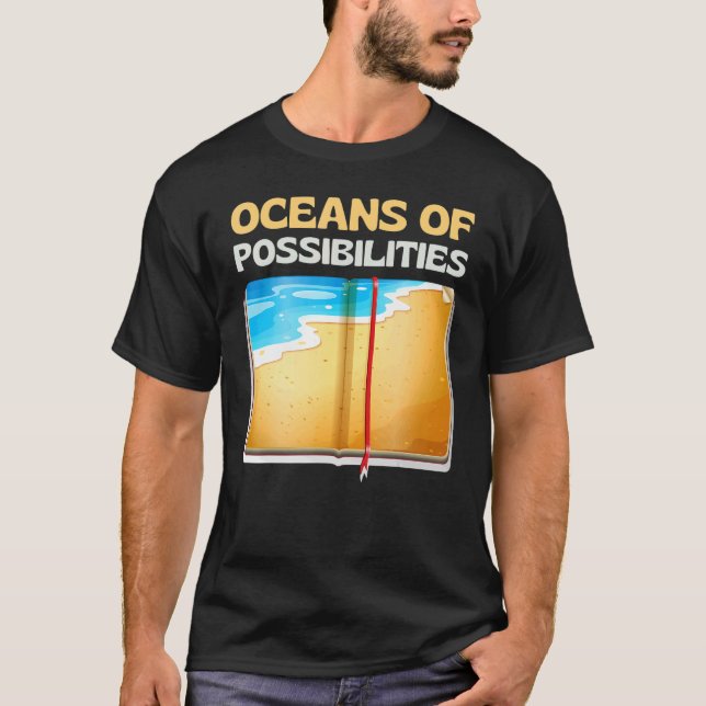 Camiseta Oceanos de Possibilidades de Leitura de Livros Lei (Frente)