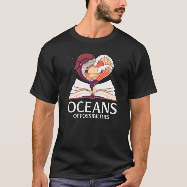 Camiseta Oceanos de Possibilidades de Leitura de Verão B (Frente)