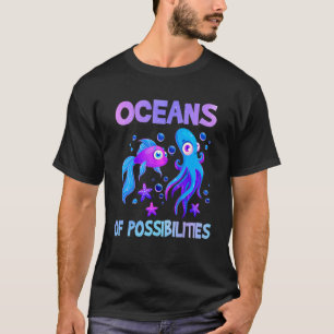 Camiseta Oceanos De Possibilidades Peixes Animais Do Mar Re