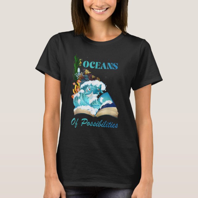Camiseta Oceanos De Possibilidades Peixes Animais Do Mar Re (Frente)