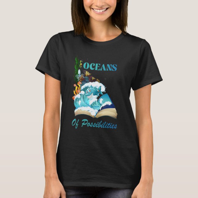 Camiseta Oceanos De Possibilidades Peixes Animais Do Mar Re (Frente)