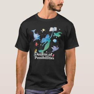 Camiseta Oceanos Sereias De Possibilidades Cão De Leitura D