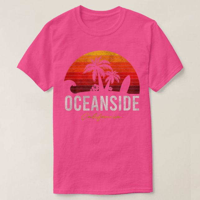 Camiseta Oceanside Beach California Palms VacSurf Sun (Frente do Design)