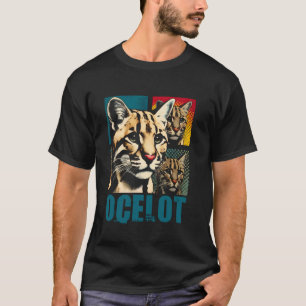 Camiseta Ocelot Pop Art - Ocelot Jaguar Gato Selvagem Lo