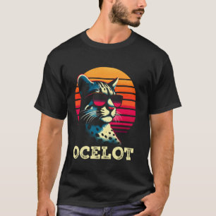 Camiseta Ocelot Retro Pôr do Sol - Jaguar Ocelot Vintage Se
