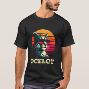 Camiseta Ocelot Retro Pôr do Sol - Jaguar Ocelot Vintage Se