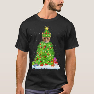 Camiseta Ocelot Xmas Lighting Tree Funny Ocelot Natal