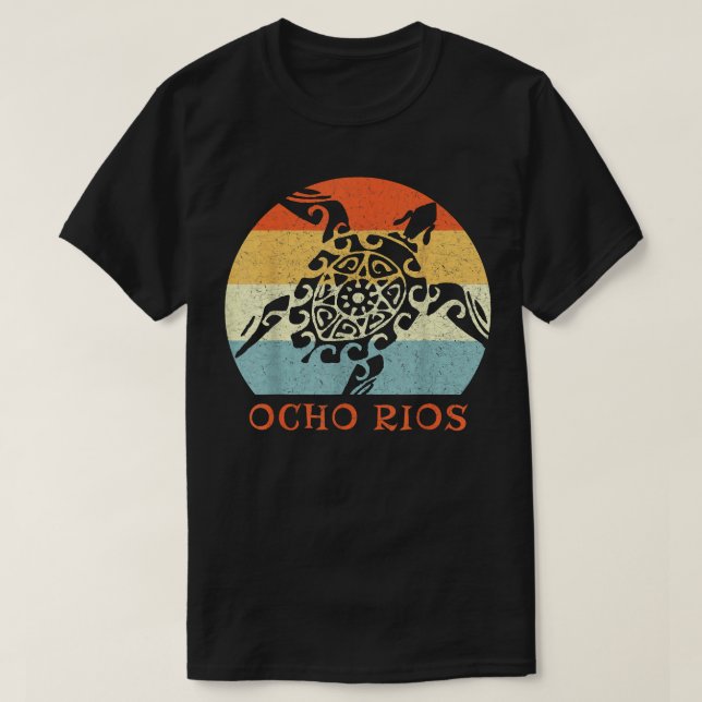 Camiseta Ocho Rios Jamaica Vintage Retro Throwback Férias (Frente do Design)