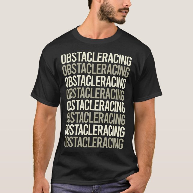 Camiseta OCR de Obstáculo de Texto Branco (Frente)