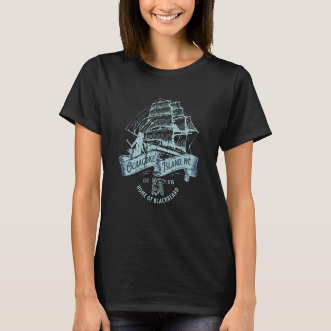 Camiseta Ocracoke Island North Carolina Est 1715 Nautical P (Frente)