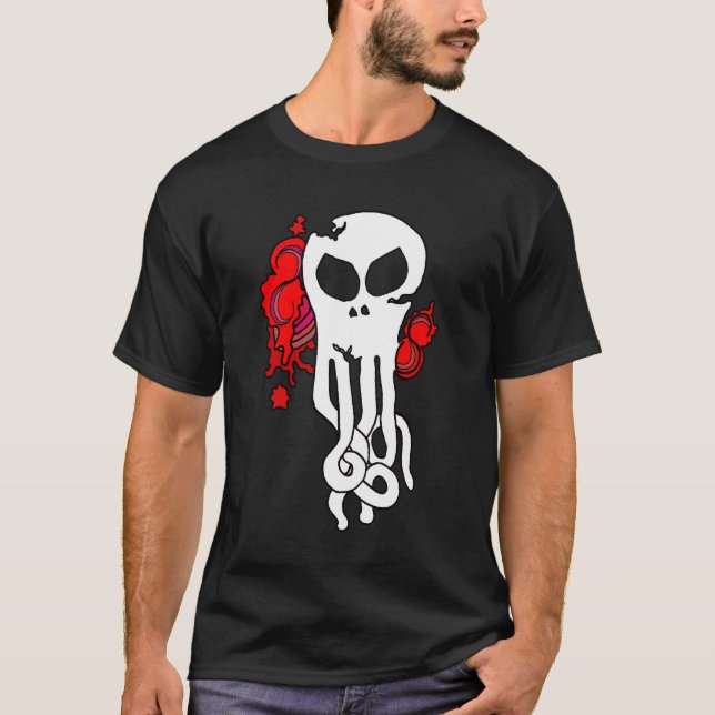 Camiseta Octo - crânio vermelho (Frente)