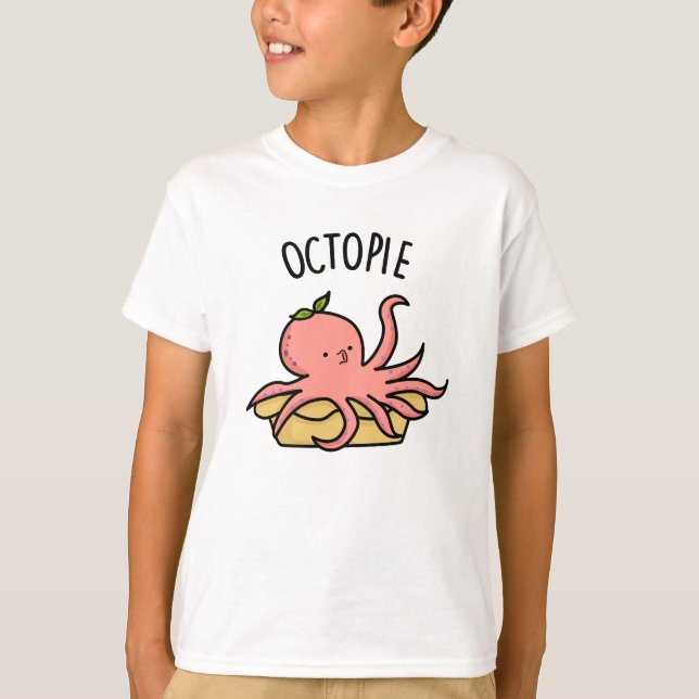 Camiseta Octo-pie Engraçado Octopus Pie Pun (Frente)