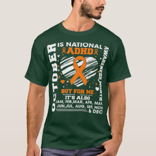 Camiseta October Is National ADHD Awareness Month Orange Ri