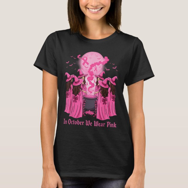 Camiseta October We Wear Nk Witch Halloween Breast Cancer A (Frente)