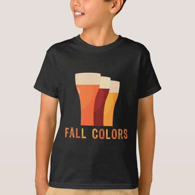 Camiseta Octoberfest Cores de queda Bebendo de cerveja engr (Frente)