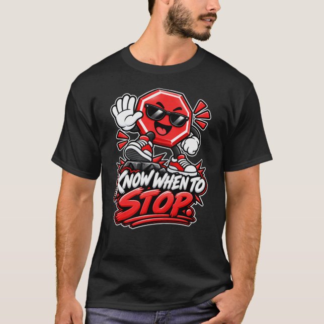 Camiseta Octógono — Saiba Quando Parar (Frente)