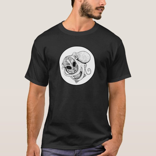 Camiseta Octogray - A estranha escultura de polvo e alieníg (Frente)
