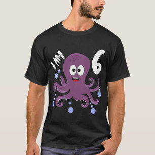 Camiseta Octopus 6 Birthday I Am 6 Sea Creator