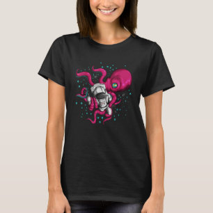 Camiseta Octopus alienígena Possui Astronauta Cosmonaut Spa
