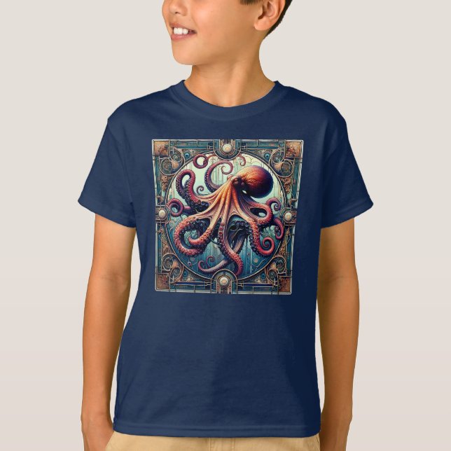 Camiseta Octopus Art Deco (Frente)