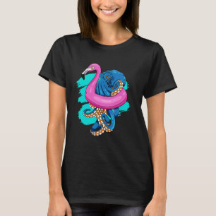 Camiseta Octopus Azul no Flamingo Flamingo Rosa, festa da P
