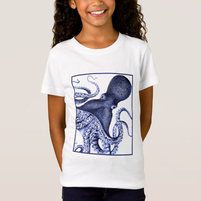 Camiseta Octopus Azul Paisagem (Frente)